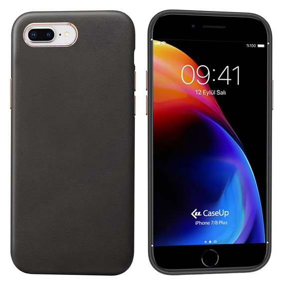 Apple iPhone 7 Plus CaseUp Leather Woven Kılıf Siyah 1